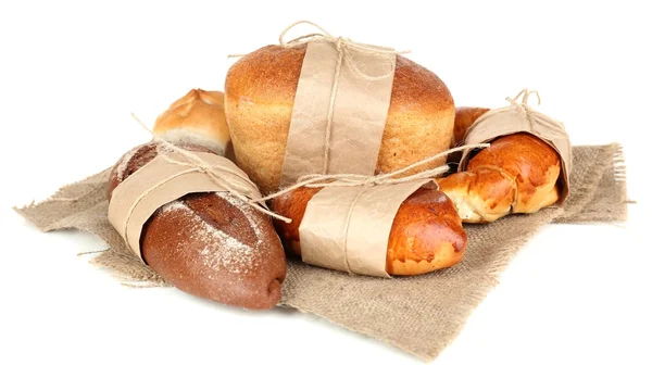 Diferentes tipos de pan aislado en blanco —  Fotos de Stock