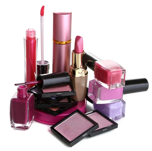 Nieuwe make-up set geïsoleerd op wit — Stockfoto