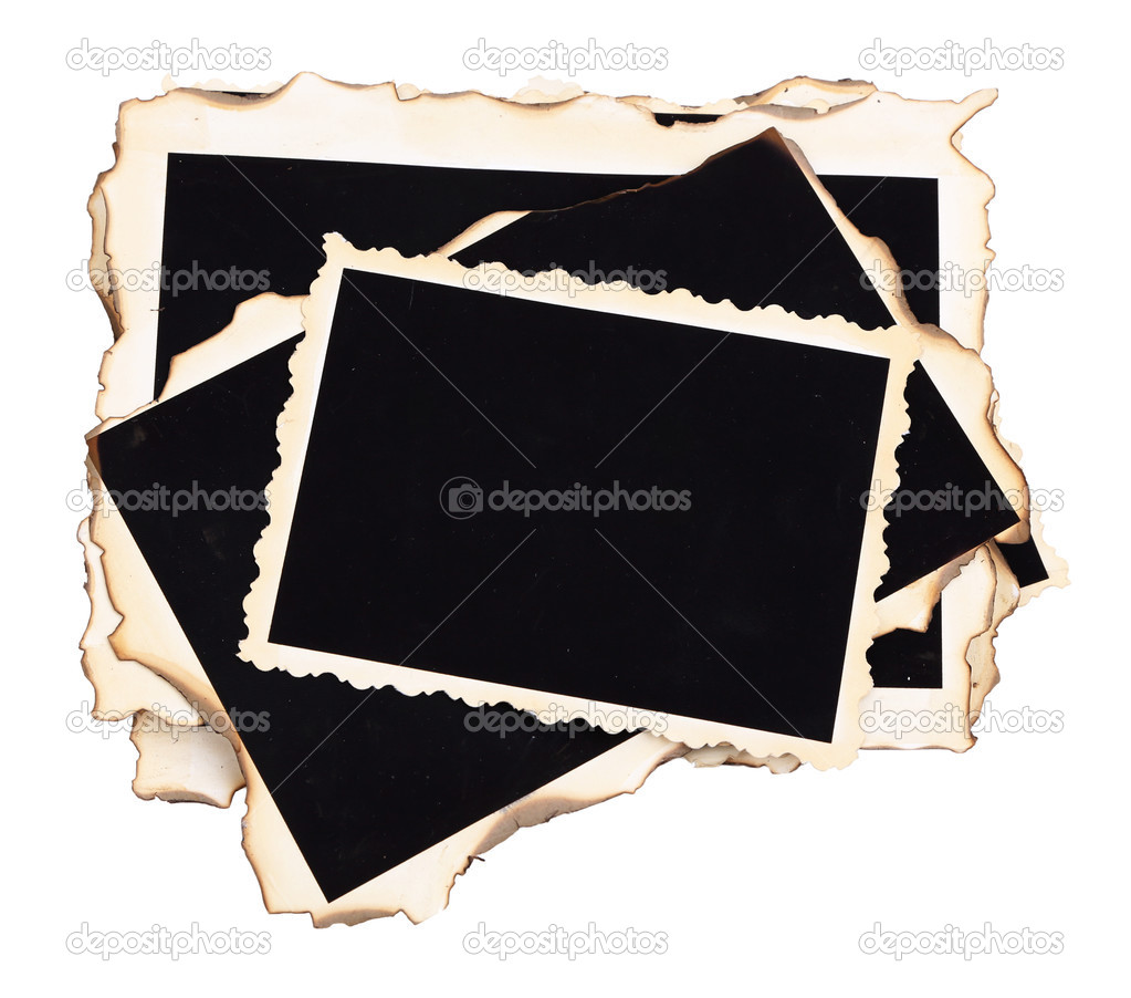 Blank old photos isolated on white