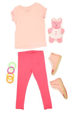 küçük kız, beyaz izole için güzel elbiseler