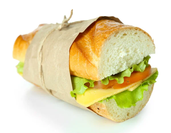 新鮮でおいしいサンドイッチを白で隔離されます。 — ストック写真