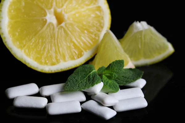 Chewing gum with fruit taste,  isolated on black — Stock Photo, Image