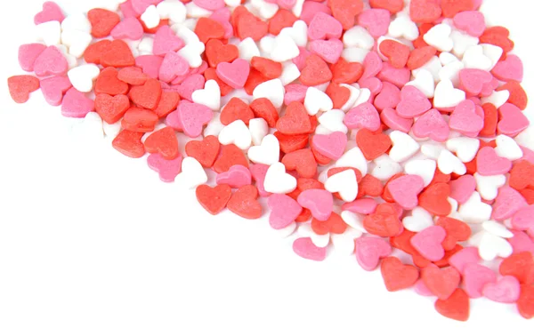 Corações doces coloridos isolados em branco — Fotografia de Stock