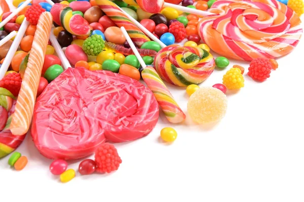 Different colorful fruit candy close-up — Stock Photo, Image