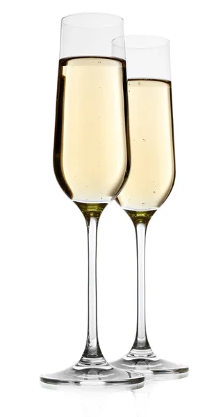 Glasses of champagne, isolated on white — Stock Photo, Image