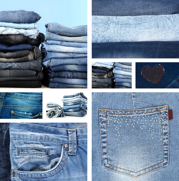 Jeans-Collage — Stockfoto