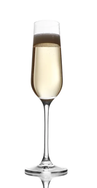 Verre de champagne, isolé sur blanc — Photo