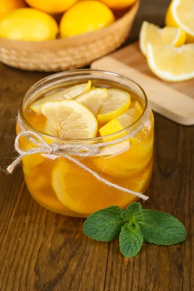 Chutné citron jam na tabulka detail — Stock fotografie