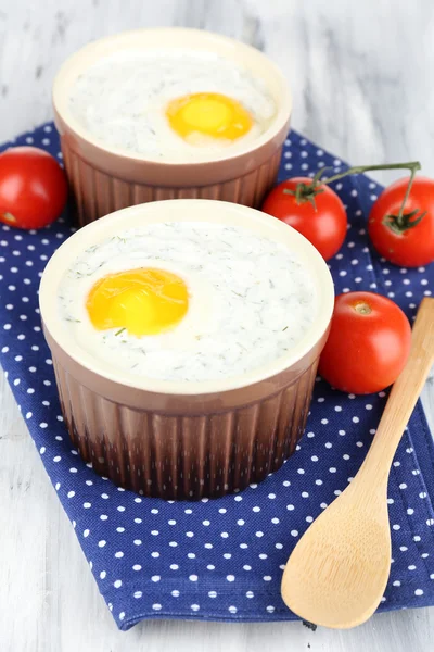 Gebackene Eier aus nächster Nähe — Stockfoto