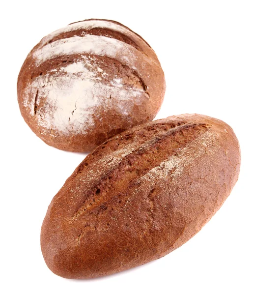 Житні хліби ізольовані на білому — стокове фото