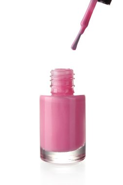 pembe oje üzerinde beyaz izole