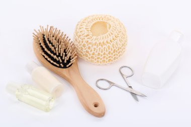 spa güzellik seti, üzerinde beyaz izole