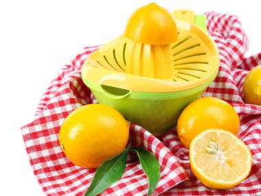 beyaz izole limon ve narenciye sıkacağı