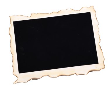 Boş eski fotoğraf beyaz üzerine izole