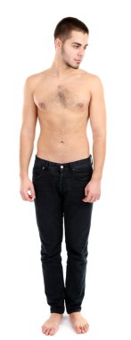 beyaz izole yakışıklı genç