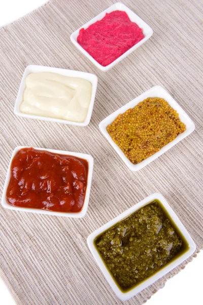 Various sauces on table close-up — Stock Photo, Image