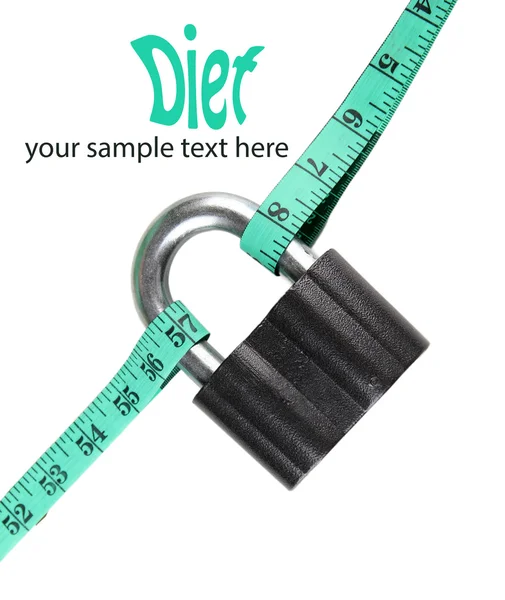 Conceptual photo of unlocking  secret of weight loss, Isolated on white — Stock Photo, Image