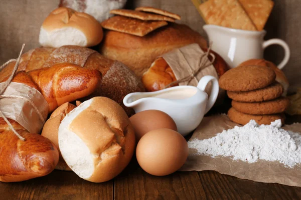 Tasty flour products close up — Stock Photo, Image