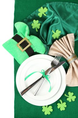 Tablo ayarı için st patricks günü beyaz arka plan ile