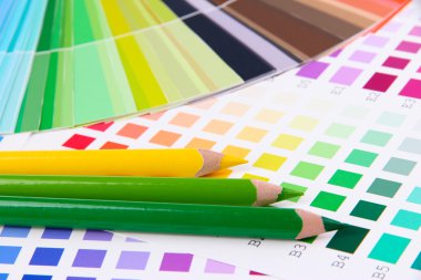 renk örneklerinin kalemler ile yakın çekim