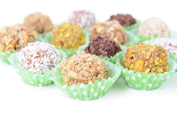 Conjunto de caramelos de chocolate aislados en blanco —  Fotos de Stock