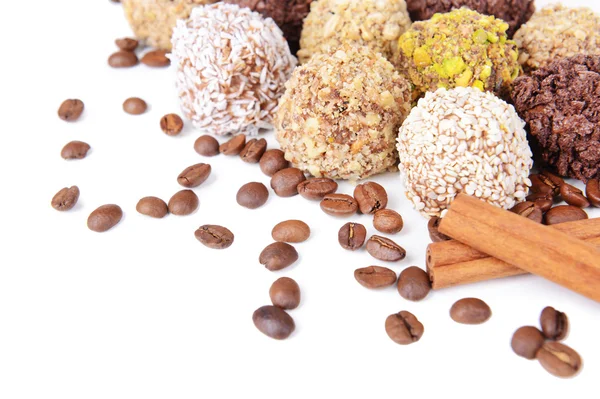 Set van chocolade snoepjes close-up — Stockfoto