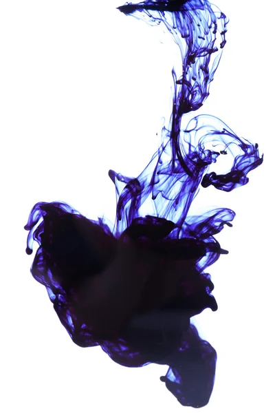 Ink in water isolated on white — Stock Photo, Image