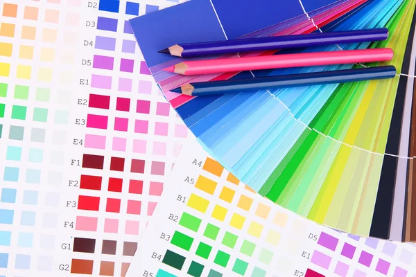 renk örneklerinin kalemler ile yakın çekim