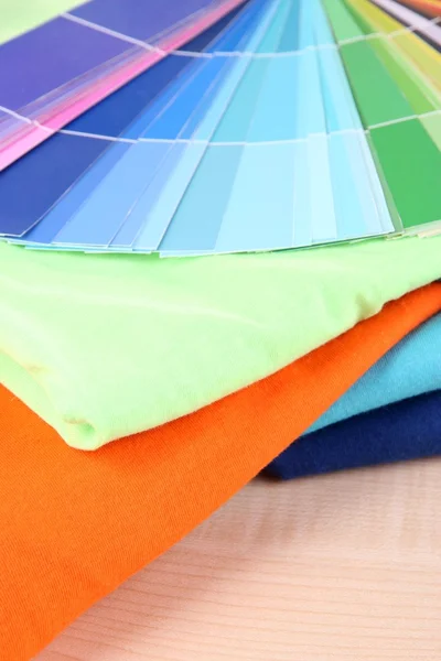 Color samples on fabrics close up — Stock Photo, Image