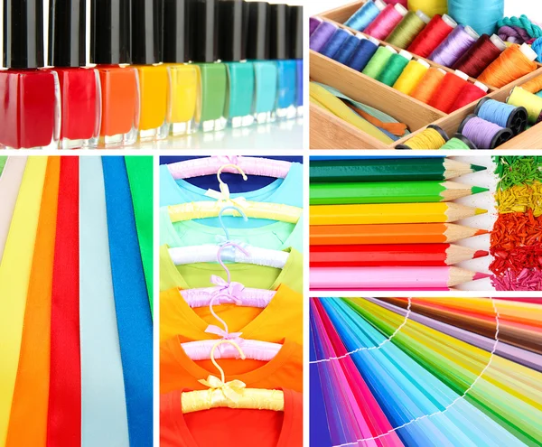 Collage de fotos en colores arco iris — Foto de Stock