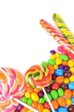 Different colorful fruit candy close-up clipart