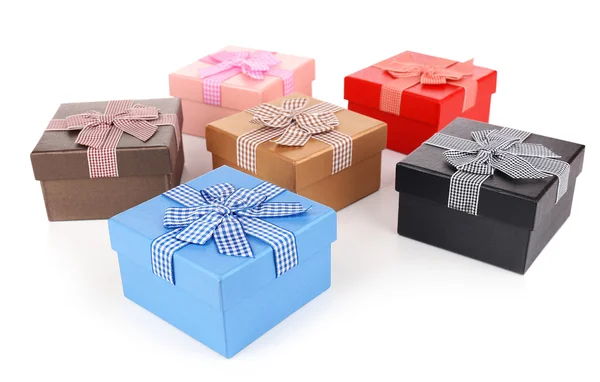 Gift boxes isolated on white — Stock Photo, Image