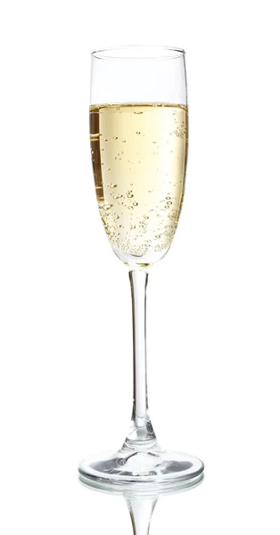 Glass of champagne, isolated on white — Stock Photo, Image