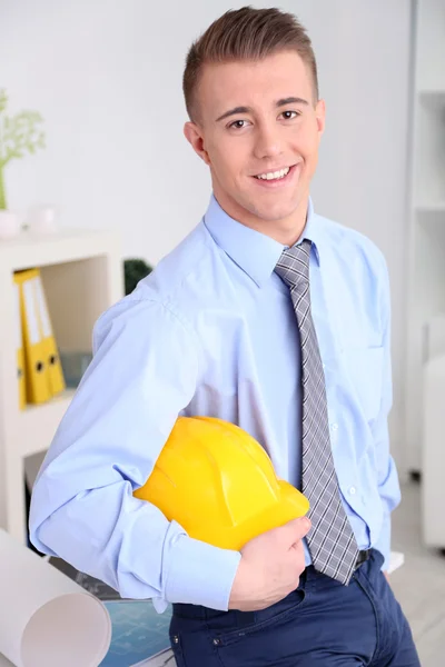 Confident young architect at office — Stock Photo, Image