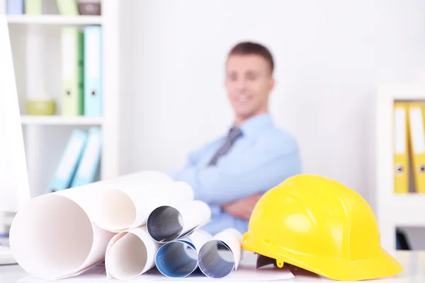 Confident young architect at office — Stock Photo, Image