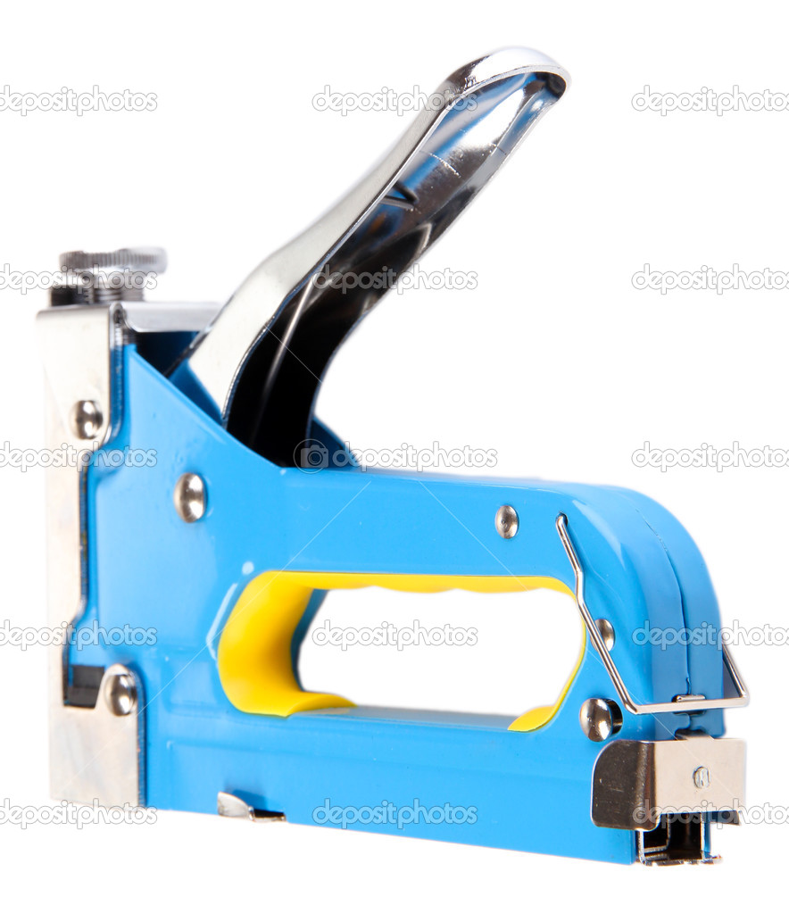 Construction stapler isolated on white