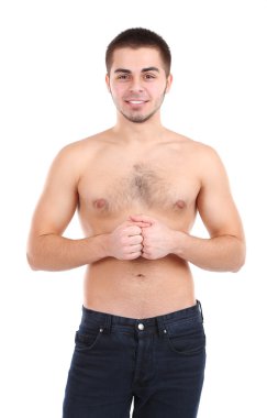 beyaz izole yakışıklı genç