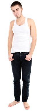 beyaz izole yakışıklı genç