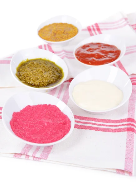 Various sauces on table close-up — Stock Photo, Image