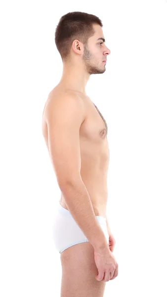 Guapo joven aislado en blanco — Foto de Stock