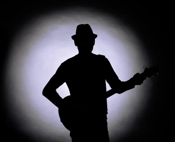 Gitarristen-Silhouette — Stockfoto