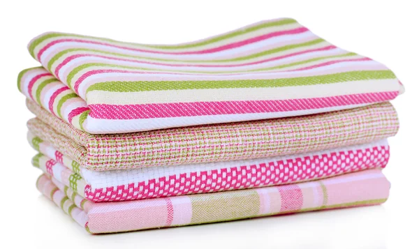 Kitchen towels isolated on white — Stock Photo, Image