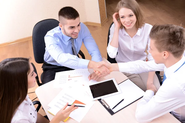 Group of business people having meeting together — Stock Photo, Image