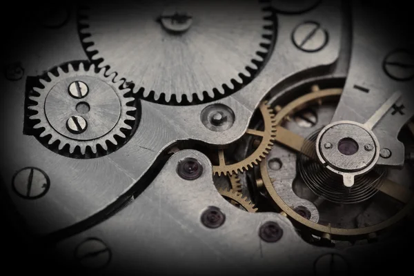 Clockwork details, tandwielen en wielen close-up — Stockfoto