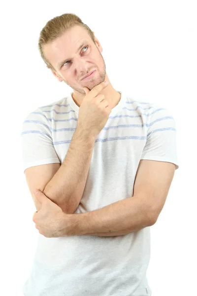 Beau jeune homme isolé sur blanc — Photo