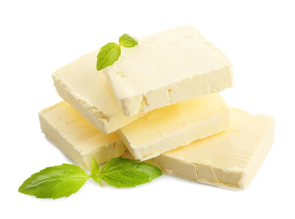 Sabrosa mantequilla aislada en blanco —  Fotos de Stock