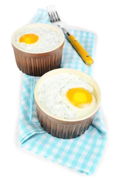 Huevos cocidos aislados en blanco — Foto de Stock
