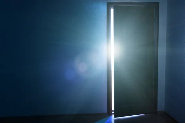 Open door with bright light outside — Stock Photo, Image