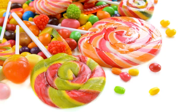 Diversi caramelle colorate frutta primo piano — Foto Stock