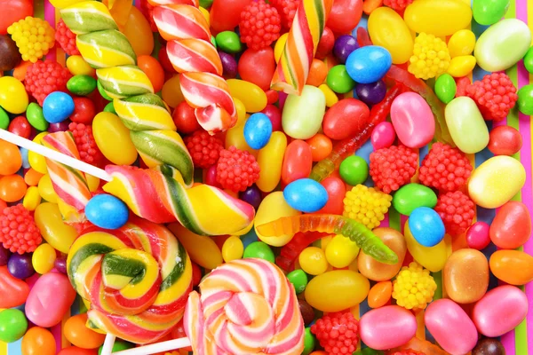 Doces de frutas coloridas diferentes close-up — Fotografia de Stock